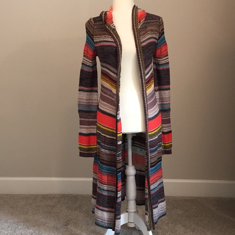 COPY - Free People Striped Hooded Long Cardigan